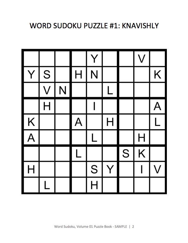 Word Sudoku Sample Page