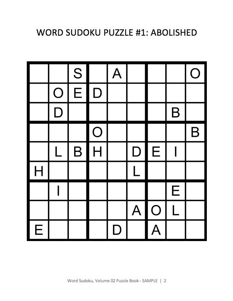 Word Sudoku Sample Page